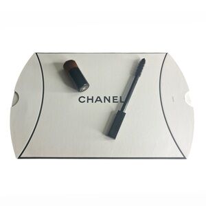CHANEL Black Mini Makeup Brush and Mascara Wand